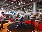 Uttar Pradesh International Trade Show showcasing a diverse range of trade and cultural exhibits in Greater Noida on Friday (Sunil Ghosh /Hindustan Times)