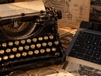 The QWERTY arrangement on a modern keyboard traces its origins to 19th-century typewriters