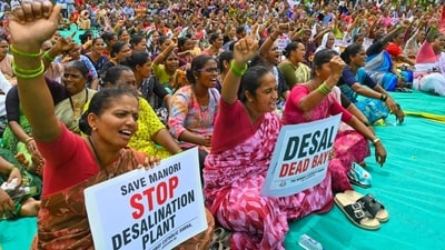 Participants expressed concern about the project’s proposed large-scale seawater intake and discharge of concentrated hypersaline brine into the Arabian Sea. (Satish Bate/Hindustan Times) Participants expressed concern about the project’s proposed large-scale seawater intake and discharge of concentrated hypersaline brine into the Arabian Sea. (Satish Bate/Hindustan Times)