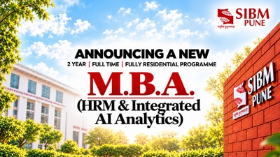 SIBM Pune has launched a new two-year MBA program focusing on HRM and Integrated AI Analytics. The curriculum aims to develop HR leaders skilled in data-driven decision-making, combining human insight with AI. (SIBM Pune) SIBM Pune has launched a new two-year MBA program focusing on HRM and Integrated AI Analytics. The curriculum aims to develop HR leaders skilled in data-driven decision-making, combining human insight with AI. (SIBM Pune)