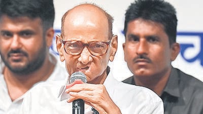 Pawar said several drought-hit talukas had not been covered and pointed out that banana growers had also been left out of the assistance. NCP (SP) working president Supriya Sule demanded that funds earmarked for the Shaktipeeth Expressway be diverted towards drought relief and farm-loan waivers. She said the party’s MLAs had decided to donate one month’s salary towards drought-relief work (Raju Shinde) Pawar said several drought-hit talukas had not been covered and pointed out that banana growers had also been left out of the assistance. NCP (SP) working president Supriya Sule demanded that funds earmarked for the Shaktipeeth Expressway be diverted towards drought relief and farm-loan waivers. She said the party’s MLAs had decided to donate one month’s salary towards drought-relief work (Raju Shinde)