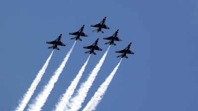 The US Air Force Thunderbirds were spotted flying over Huntington Beach, California. (Representational Image/ AFP) The US Air Force Thunderbirds were spotted flying over Huntington Beach, California. (Representational Image/ AFP)
