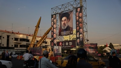 Missiles are displayed next to a banner of Iran's supreme leader, Mojtaba Khamenei, in Tehran. Missiles are displayed next to a banner of Iran's supreme leader, Mojtaba Khamenei, in Tehran.