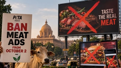 PETA India has urged the Centre to prohibit meat advertisements across billboards, television, online platforms and other media from October 2 (AI Generated Representational Image ) PETA India has urged the Centre to prohibit meat advertisements across billboards, television, online platforms and other media from October 2 (AI Generated Representational Image )