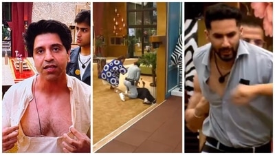Civet Tomar 在 Shehzad Poonawalla 起身和摔倒时冲向他的那一刻的截图 Civet Tomar 在 Shehzad Poonawalla 起身和摔倒时冲向他的那一刻的截图