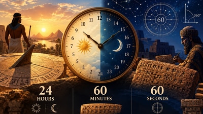 The familiar divisions of hours, minutes and seconds trace their origins to ancient systems of astronomy and timekeeping (AI Generated Representational Image )