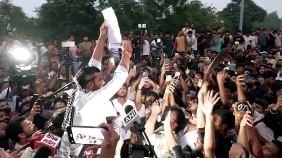 LPU protest LIVE: Students block the national highway, followed by a protest outside Lovely Professional University (LPU), in Phagwara on Sunday. (ANI Video Grab)