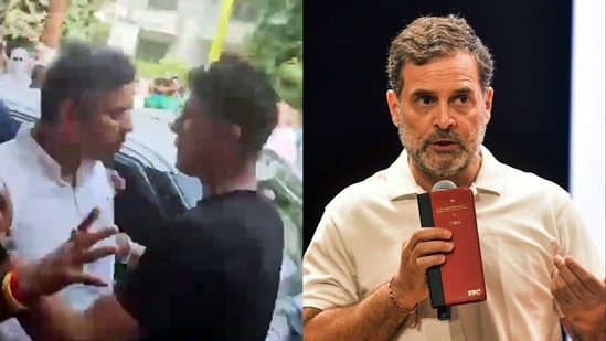 Congress MP Rahul Gandhi slammed BJP minister Parvesh Verma for slapping a man during a road inspection in Delhi.