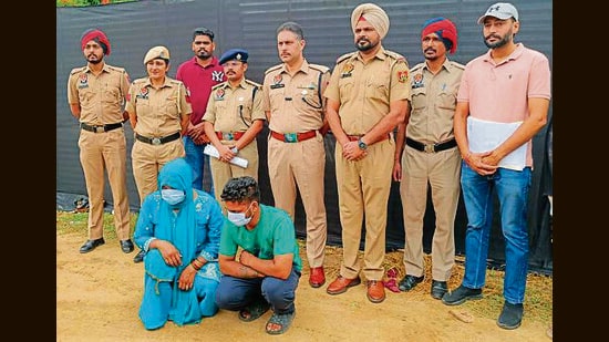 The accused in police custody on Monday. (HT File)