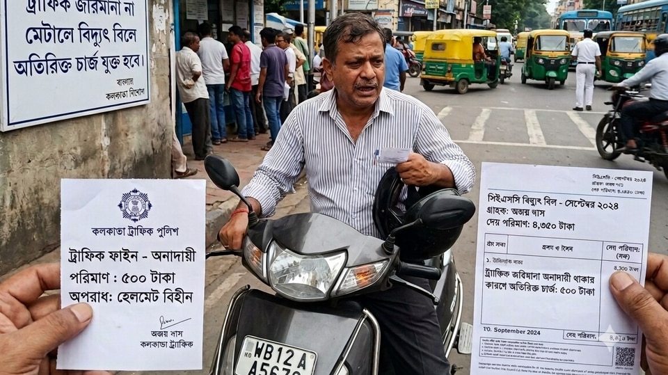 ট্র্যাফিকের ই-চালানের টাকা আদায়ের জন্য বড় প্রস্তাব দিল সুপ্রিম কোর্ট। (ছবিটি প্রতীকী, সৌজন্যে ন্যানো ব্যানানা দিয়ে তৈরি)