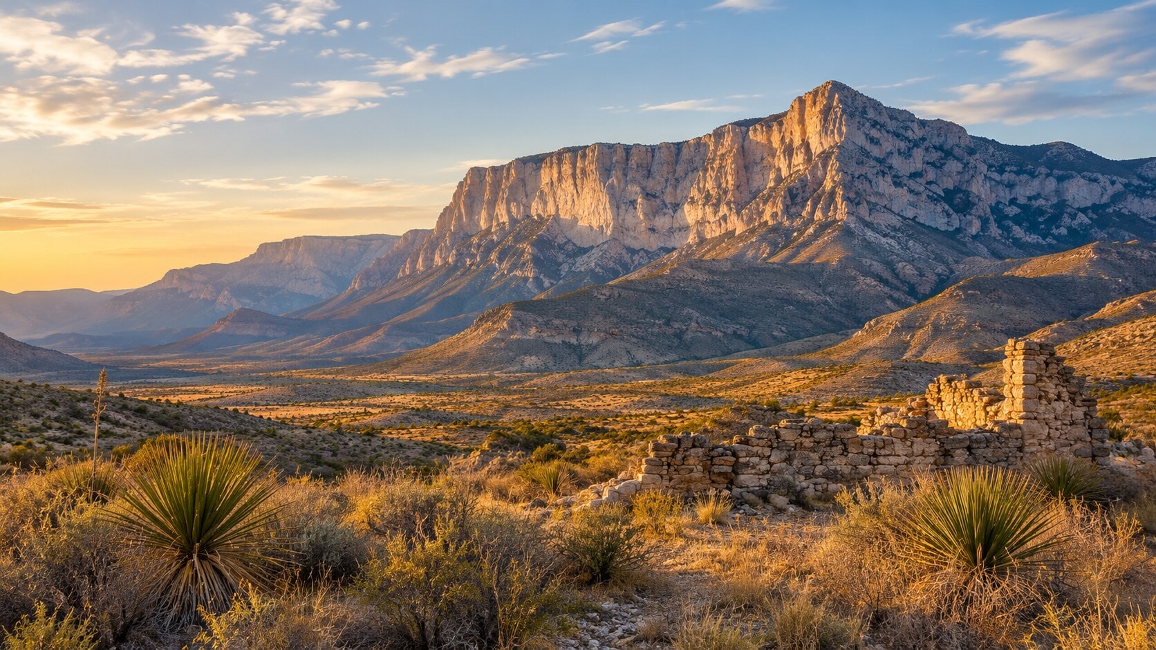 The Guadalupe Mountains rise above the West Texas desert, land that a roadside café family once refused to give up. (AI-generated/ChatGPT) The Guadalupe Mountains rise above the West Texas desert, land that a roadside café family once refused to give up. (AI-generated/ChatGPT)