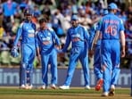 India's Kuldeep Yadav and teammates celebrate the wicket of West Indies' Justin Greaves during the 1st ODI vs West Indies India's Kuldeep Yadav and teammates celebrate the wicket of West Indies' Justin Greaves during the 1st ODI vs West Indies