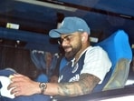 India's Virat Kohli inside the bus at Lokpriya Gopinath Bordoloi International Airport ahead of the team's 2nd ODI against West Indies, in Guwahati India's Virat Kohli inside the bus at Lokpriya Gopinath Bordoloi International Airport ahead of the team's 2nd ODI against West Indies, in Guwahati