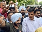 AAP Delhi protest LIVE: Aam Aadmi Party MLA Jarnail Singh, ex-MLA Saurabh Bharadwaj staged a protest outside the Delhi Police Commissioner’s office, demanding an FIR against Delhi PWD Minister Parvesh Verma over an alleged slapping incident involving a youth during a road inspection in Tilak Nagar, in New Delhi on Tuesday. 