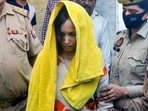 Accused Muskan Rastogi in police custody (HT File Photo)
