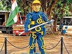 An installation at the park in Ludhiana on Monday. (HT Photo)