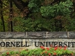 A Cornell University sign stands in Ithaca, N.Y., Monday, Sept. 28.