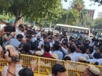 The agitation follows a major political controversy after a video surfaced showing Delhi PWD Minister Parvesh Verma allegedly slapping a young man during a road inspection. 