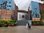 The damaged building on LPU campus. (HT)