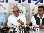 UP Congress president Ajay Rai and others during the press conference on Tuesday. (Sourced)