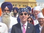 United States Ambassador to India, Sergio Gor with a high-level delegation paying obeisance at the Golden Temple, in Amritsar on Monday. (Sameer Sehgal/HT)
