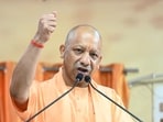Uttar Pradesh chief minister Yogi Adityanath speaking at the Gorakhnath Temple on Tuesday (HT Photo)