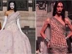Dramatic fashion and cultural commentary take centre stage at Matières Fécales show.(Instagram)