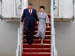 Chinese leader Xi Jinping and his wife, Peng Liyuan, arriving at Joint Base Andrews in Maryland last week.
