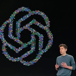 Open AI CEO Sam Altman delivers the keynote address during the OpenAI developers conference at Fort Mason in San Francisco, California. 