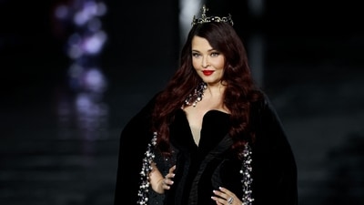 Aishwarya Rai presents a creation by l'Oreal Paris for the Women's Spring/Summer 2027 collection fashion show as part of the Paris Fashion Week, in Paris on September 28, 2026.