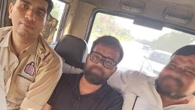 Anil Yadav and Mukesh Dhanger were arrested by the police. (Credit: Agra Police-X) Anil Yadav and Mukesh Dhanger were arrested by the police. (Credit: Agra Police-X)