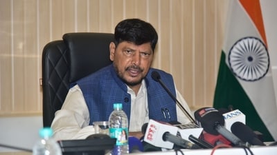 MoS for Social Justice and Empowerment Ramdas Athawale addresses a press conference, in Guwahati, Assam, Tuesday. (PTI) MoS for Social Justice and Empowerment Ramdas Athawale addresses a press conference, in Guwahati, Assam, Tuesday. (PTI)