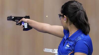 Esha Singh won a silver in the 25m pistol event. (PTI)