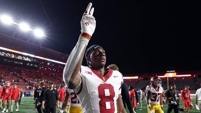 Desman Stephens II has apologized for his conduct after the collision with Dante Moore. (Getty Images via AFP) Desman Stephens II has apologized for his conduct after the collision with Dante Moore. (Getty Images via AFP)