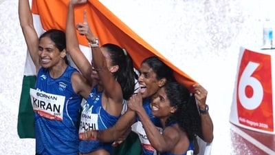 India won gold in women's 4x400m mixed relay. (Screengrab - SonyLiv)
