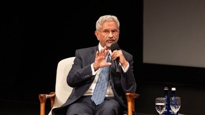 Union External Affairs Minister S Jaishankar during an event at Asia Society, in New York, US. (@DrSJaishankar)