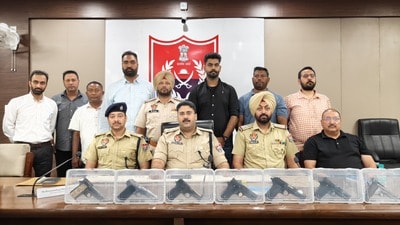 Police have arrested a dismissed Indian Army sepoy and another man for allegedly operating as part of a Lawrence Bishnoi gang module, recovering seven pistols and 23 live cartridges from their possession, officials said on Tuesday. (HT Photo)