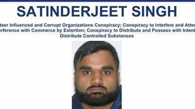 Brar was operating from Brampton in Canada for a long time but is believed to be operating out of the US from where he oversees Lawrence Bishnoi gang’s activities. (X/FBI)