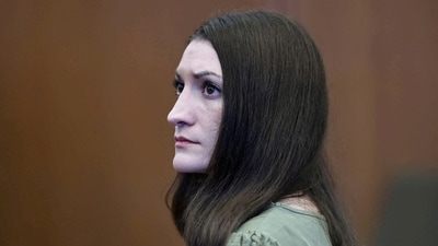 Lindsay Clancy looks on as Judge William Sullivan has declared a mistrial in Plymouth on September 4. (via REUTERS)