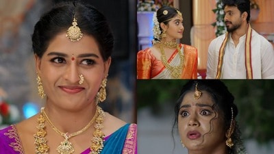 ఇల్లు ఇల్లాలు పిల్లలు సీరియల్-ట్రబుల్ షూటర్ నర్మద-ధీరజ్, ప్రేమ పెళ్లి బాజాలు-బల్లక్కాయ్ కు చుక్కలే! (jiohotstar)