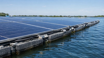 Research highlights potential environmental impacts of floating solar panels, focusing on shading and hydrodynamics. A Dutch study of Bomhofsplas shows minor water quality changes, underscoring the need for specific monitoring to understand ecological responses as floating solar technology expands in aquatic environments. (AI-generated/ChatGPT) Research highlights potential environmental impacts of floating solar panels, focusing on shading and hydrodynamics. A Dutch study of Bomhofsplas shows minor water quality changes, underscoring the need for specific monitoring to understand ecological responses as floating solar technology expands in aquatic environments. (AI-generated/ChatGPT)