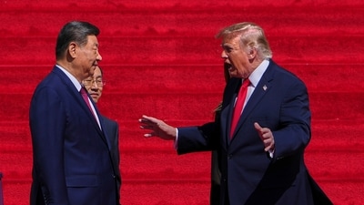 President Donald Trump, right, speaks with China's President Xi Jinping on the steps of the National Archives Museum, Friday, Sept. 25, 2026, in Washington. (AP Photo) President Donald Trump, right, speaks with China's President Xi Jinping on the steps of the National Archives Museum, Friday, Sept. 25, 2026, in Washington. (AP Photo)