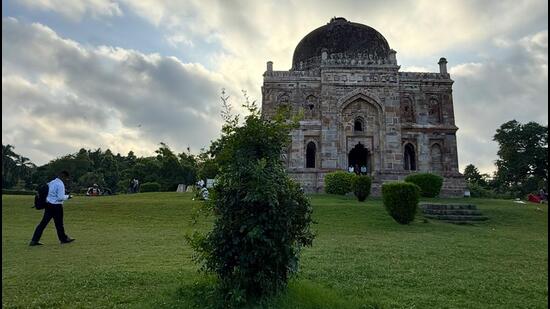 A dead tree had stood here for decades. Birds would settle on its bare branches, and many people would photograph it with the monument behind it. At different times, the tree famously appeared in posed portraits of writers Anita Desai and Annie Ernaux. Then, one Saturday in June last year, it fell on its own accord. (HT Photo)