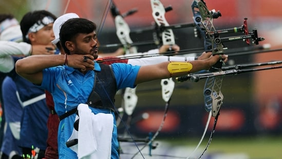 India's Neeraj Chauhan in action
