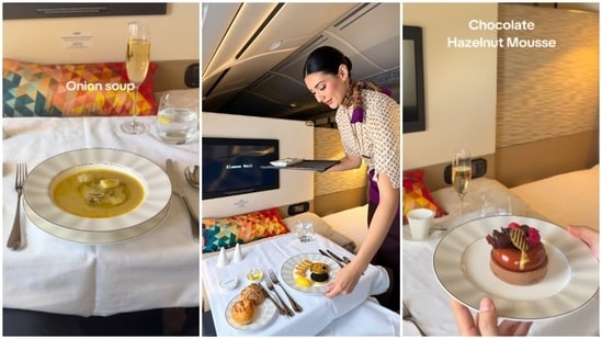 Etihad's A380 First Class serves a tasting menu in the sky. (Instagram/ lounge.guru)