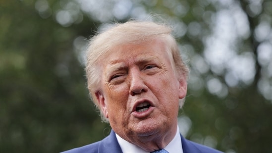 Donald Trump speaks to the media at the White House driveway following a luncheon for tech leaders in the East Room Tuesday. (REUTERS)
