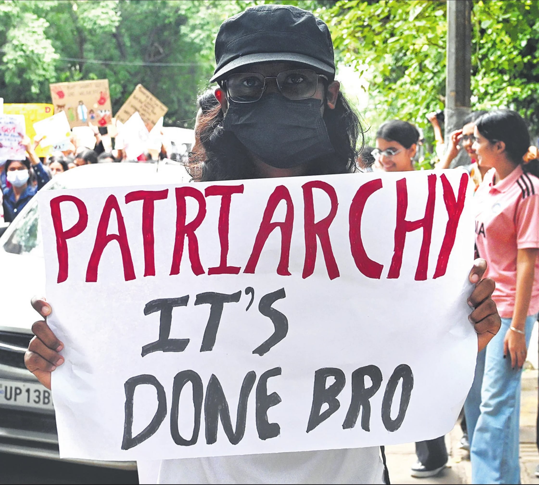 A protesting student on Monday. (HT_PRINT)
