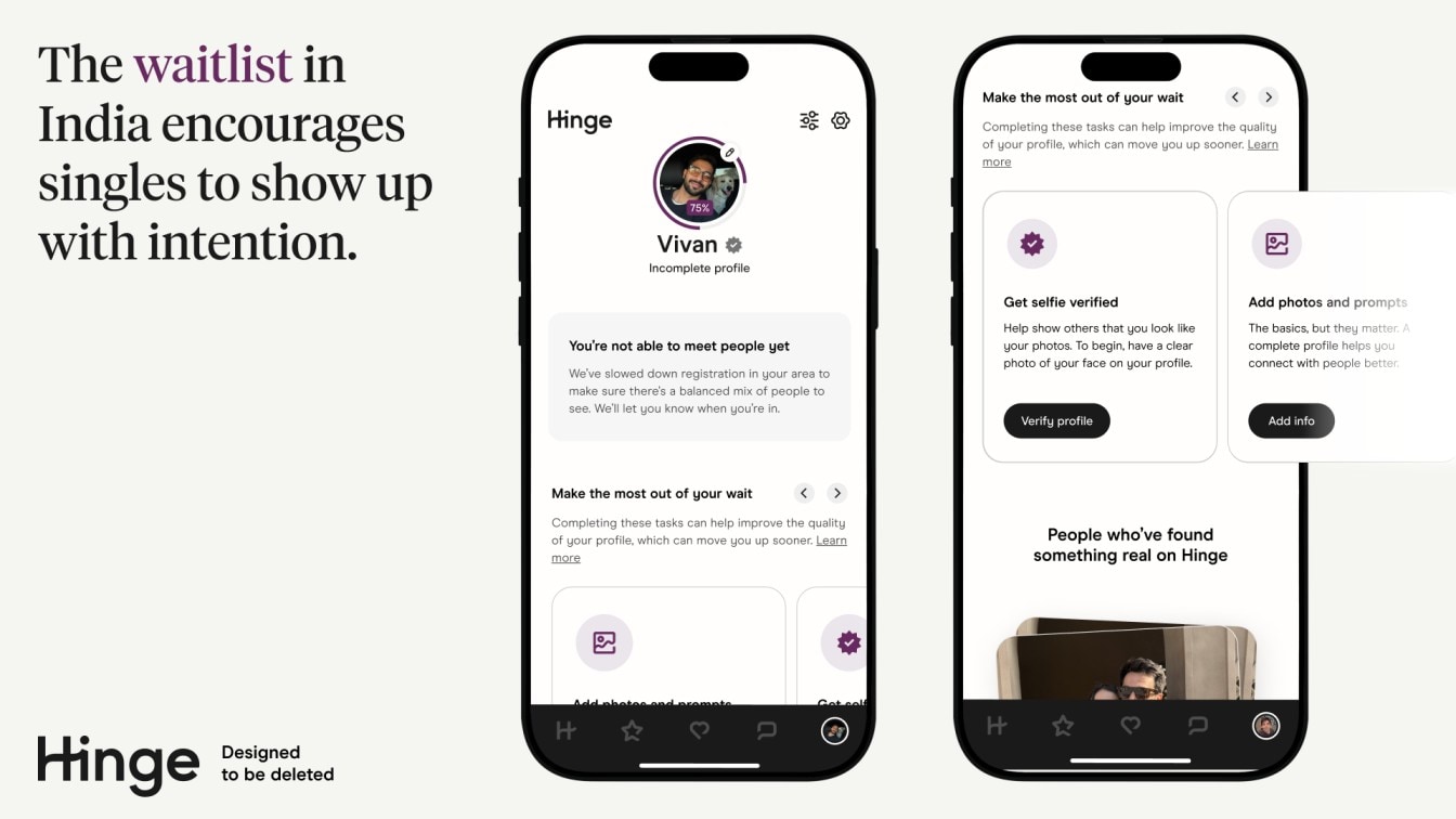 Hinge has a multi-layered onboarding process.