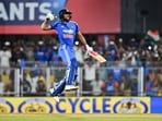Indian skipper Shubman Gill celebrates his double century. 
