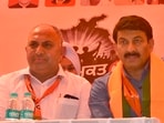 BJP MP from Delhi and Bhojpuri actor-singer Manoj Tiwari while addressing a Nasha Mukt Punjab Yatra (Drug-Free Punjab March), in Ludhiana on Tuesday. (HT Photo)